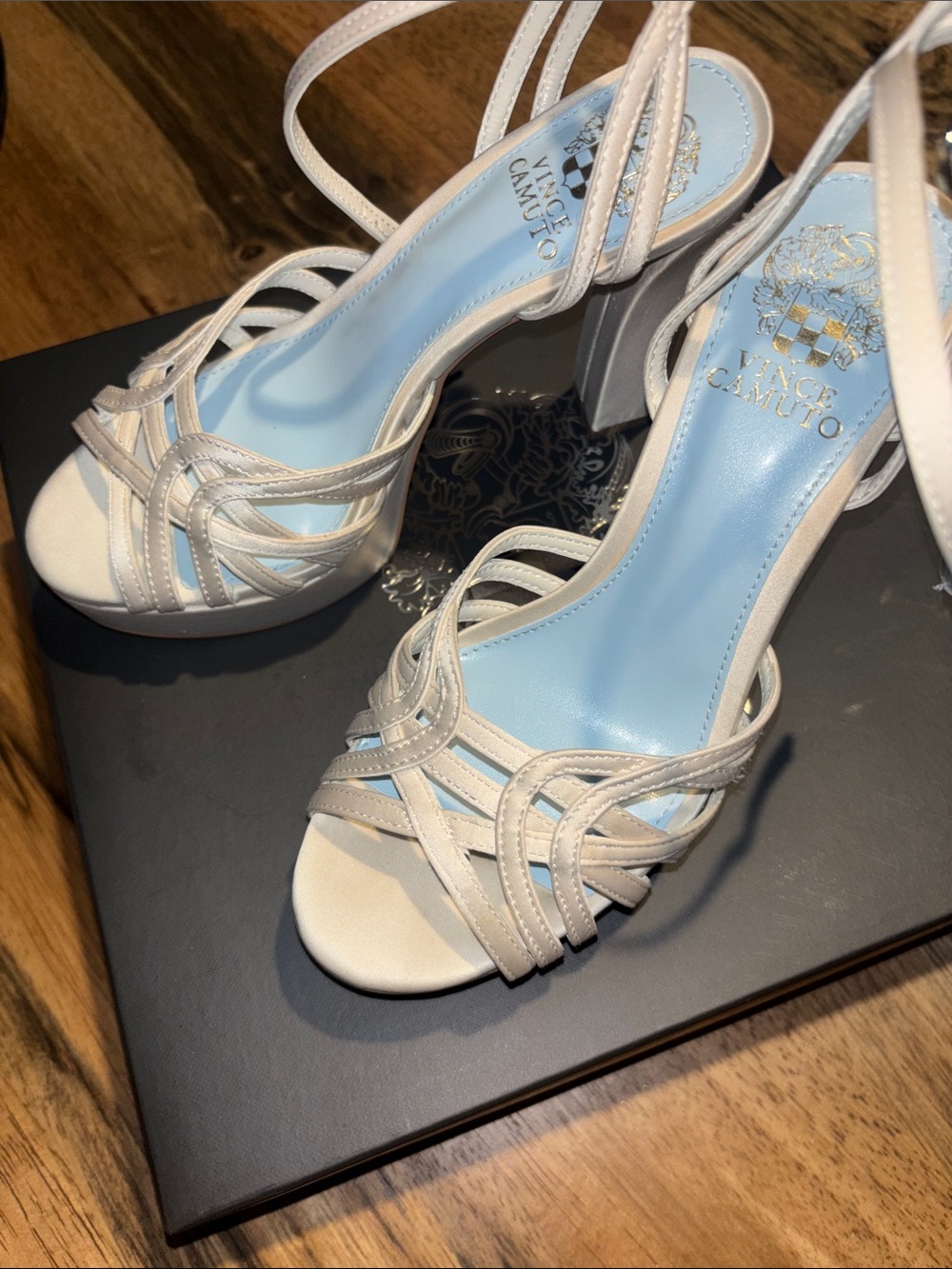 Vince Camuto Ivory Strappy High Heel Sandals
